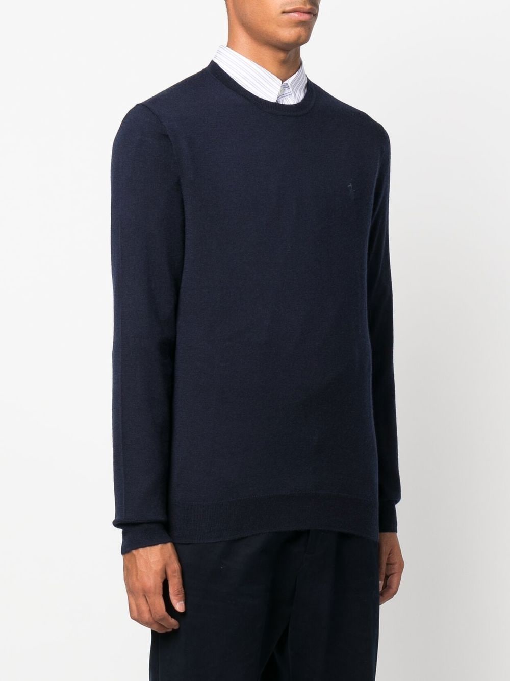 Shop Polo Ralph Lauren Embroidered-logo Wool Jumper In Blue