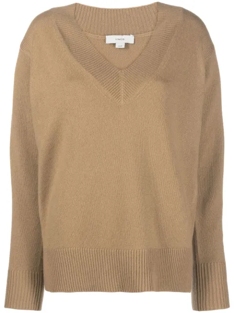 Vince V-neck draped-sleeve jumper