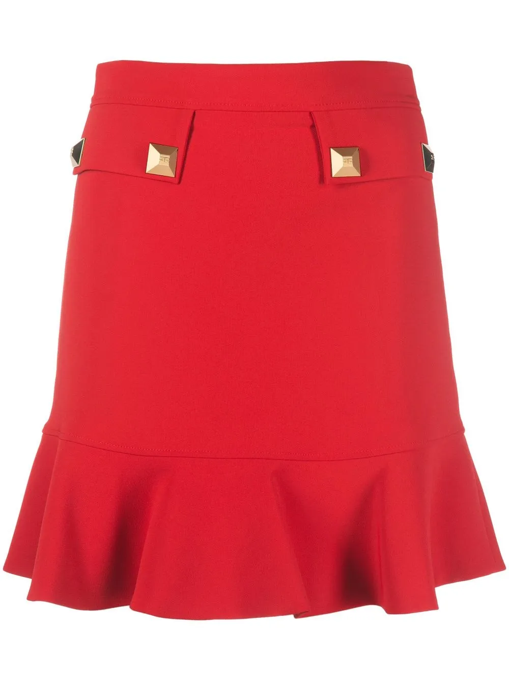 

Elisabetta Franchi falda corta con peplum - Rojo