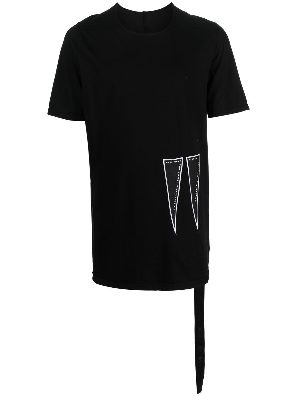 

Rick Owens DRKSHDW playera con parche de eslogan - Negro