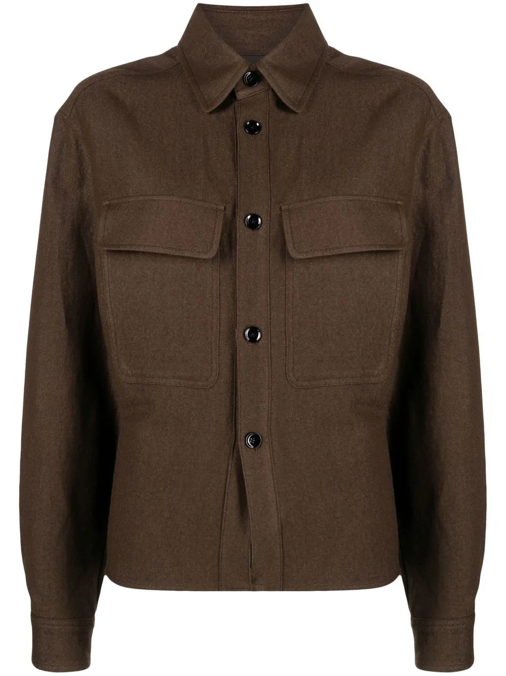 

Lemaire linen-blend long-sleeved shirt - Brown