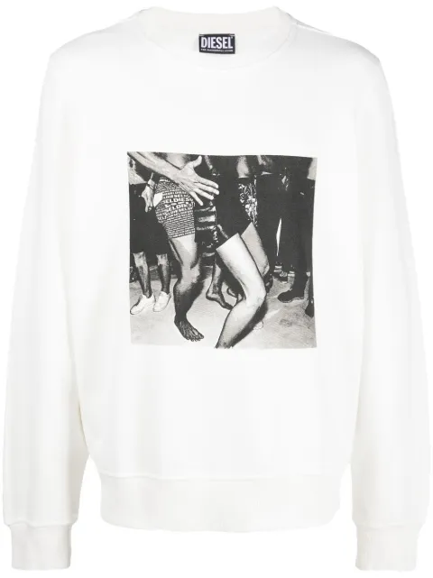 photograph-print cotton sweatshirt