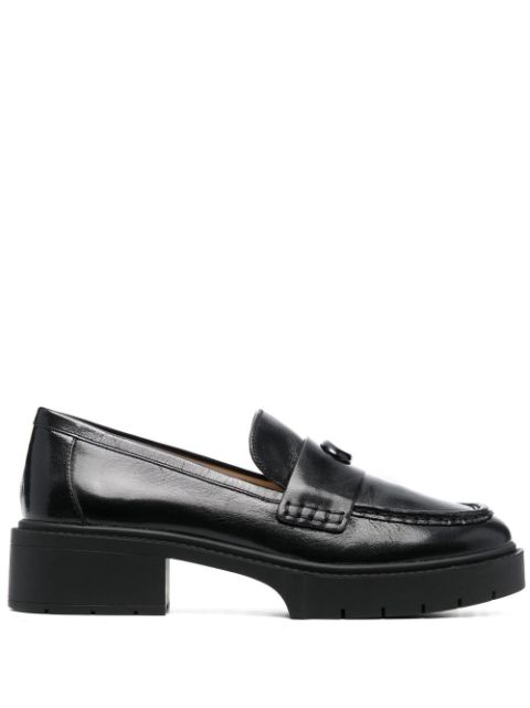 Coach Leah chunky sole leather loafers