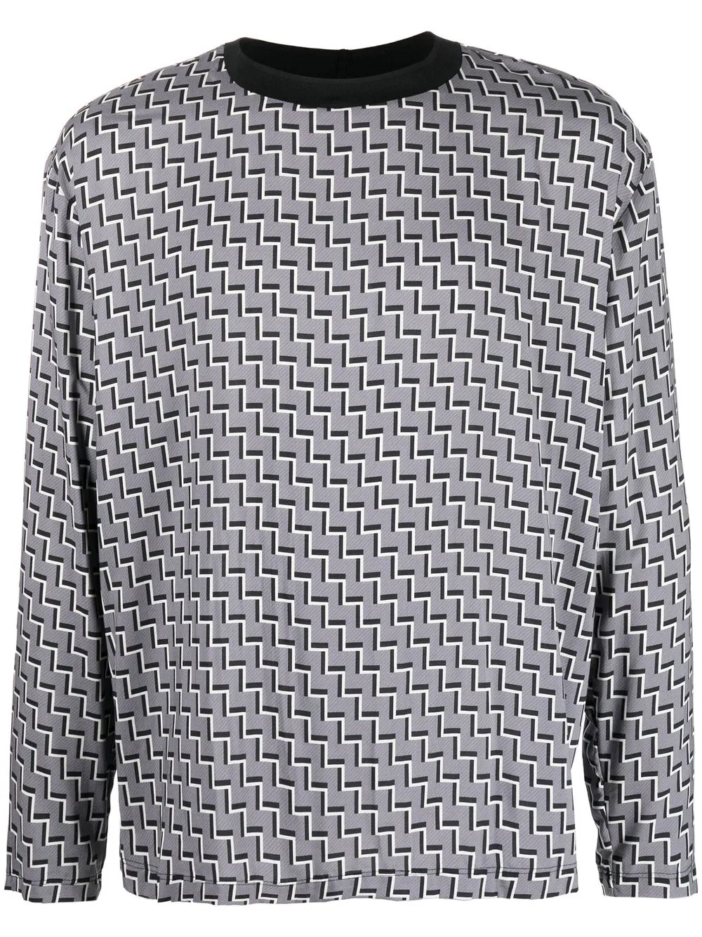 

Emporio Armani playera manga larga con motivo - Gris