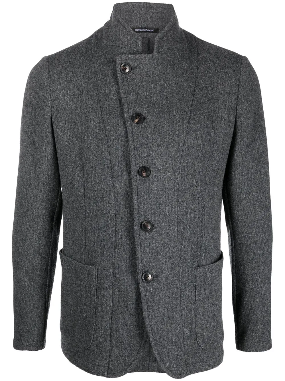 

Emporio Armani chamarra estilo blazer con cierre descentrado - Gris