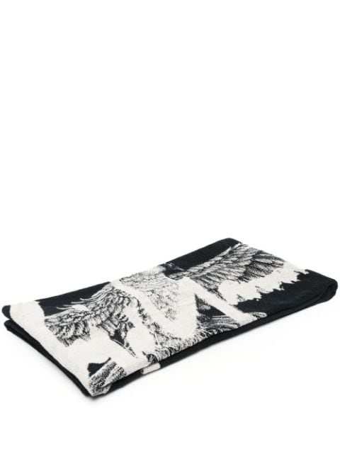 Yohji Yamamoto logo print towel 