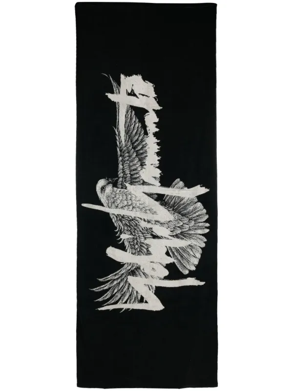 Tシャツ・カットソー YOHJI YAMAMOTO Black Terry Fabric Shower Towel Yohji Yamamoto Logo Print Towel | Black | FARFETCH