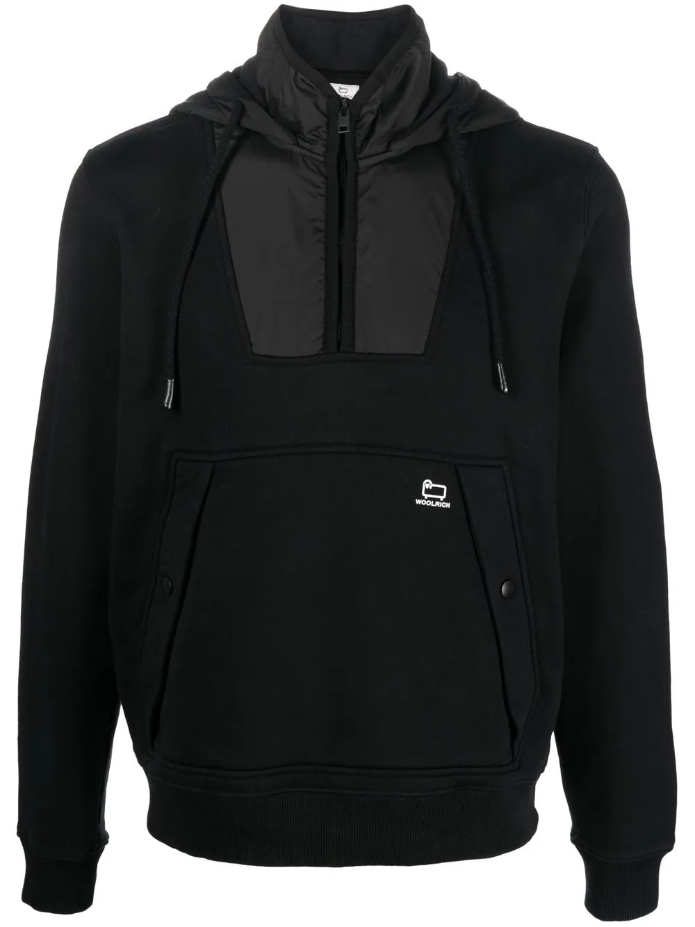 

Woolrich hoodie con medio cierre y logo estampado - Negro