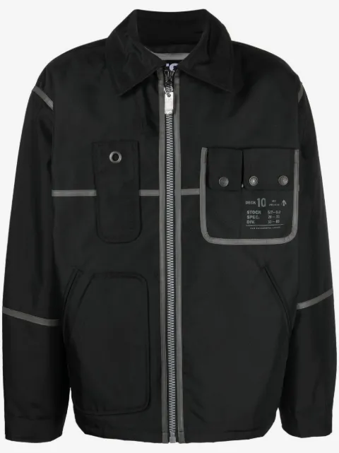 Diesel piped-trim canvas jacket