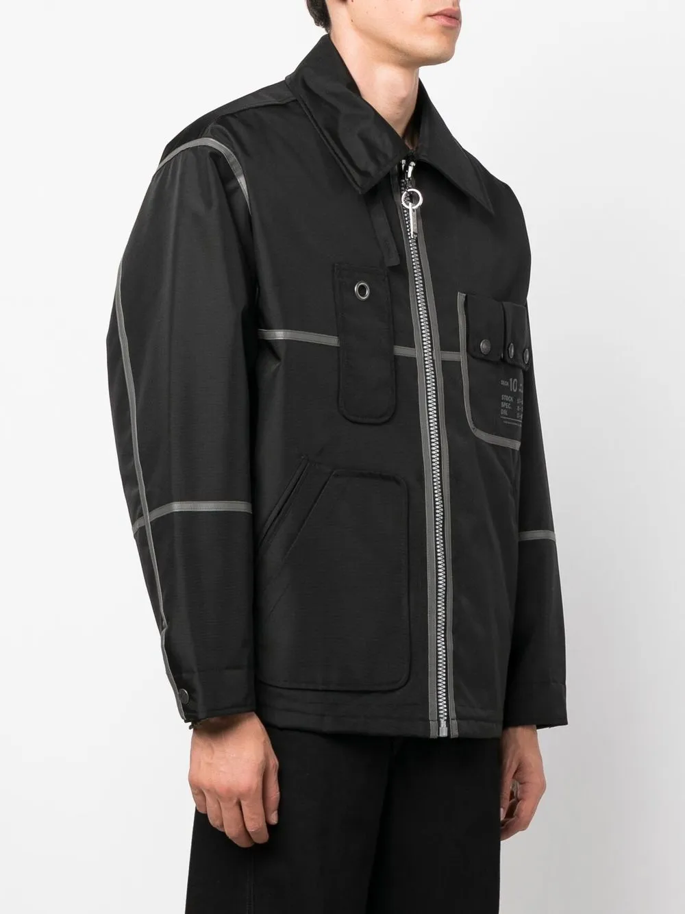  Diesel Canvas Jacke Mit Paspeln   Schwarz 