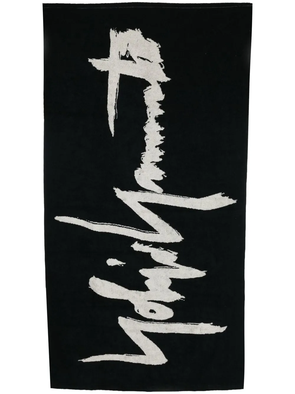 Yohji Yamamoto Logo Print Towel | Black | FARFETCH