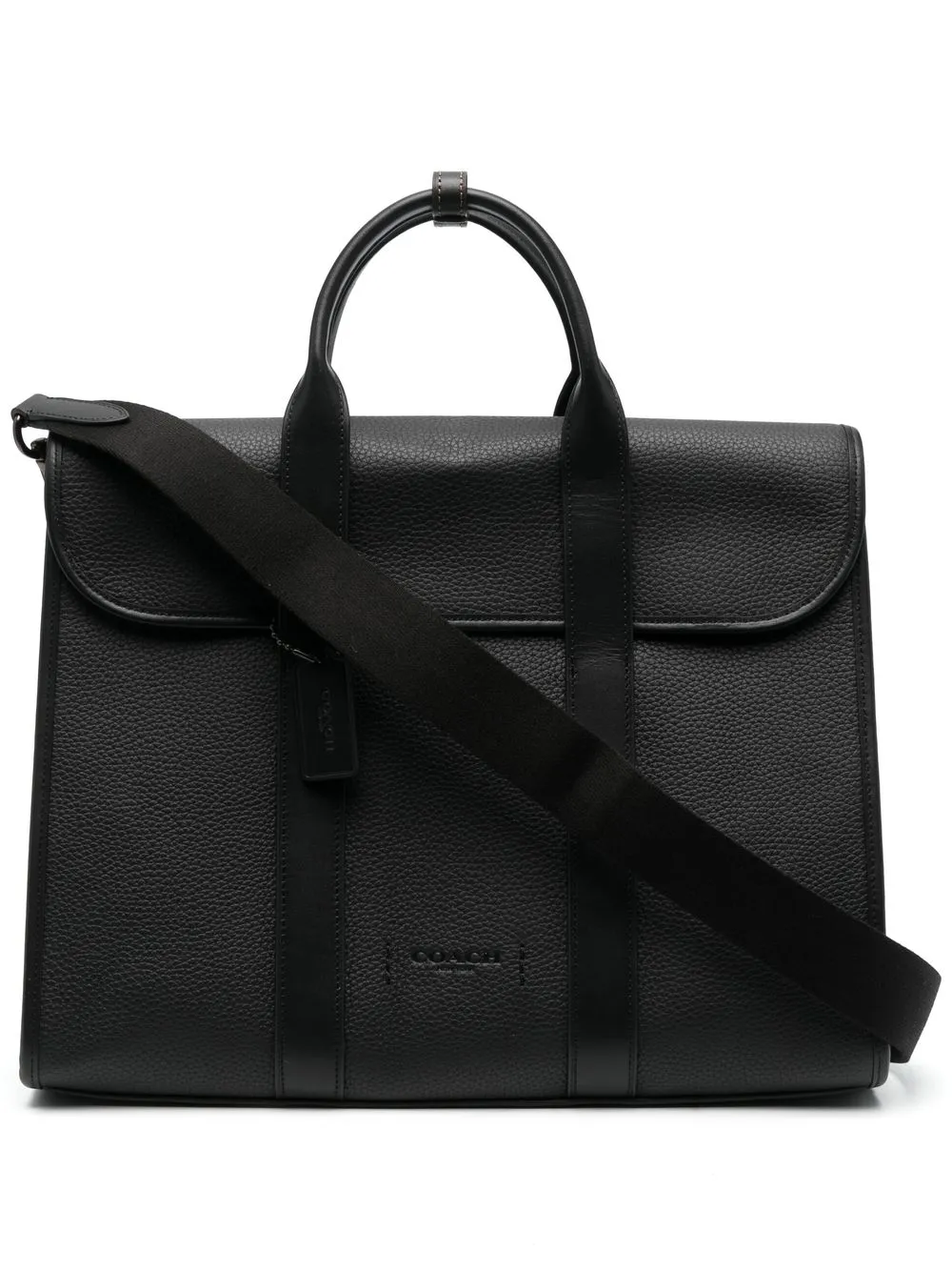 

Coach calfskin top-handle briefcase - Black