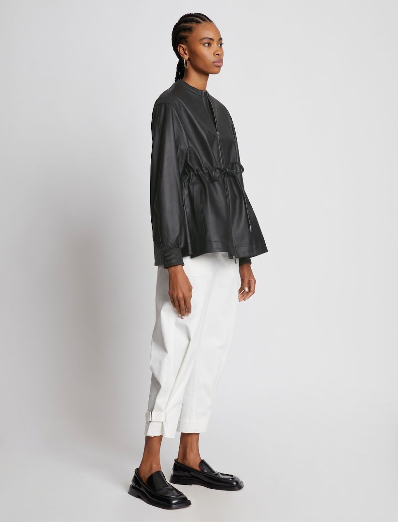 drawstring-fastening lambskin jacket #2