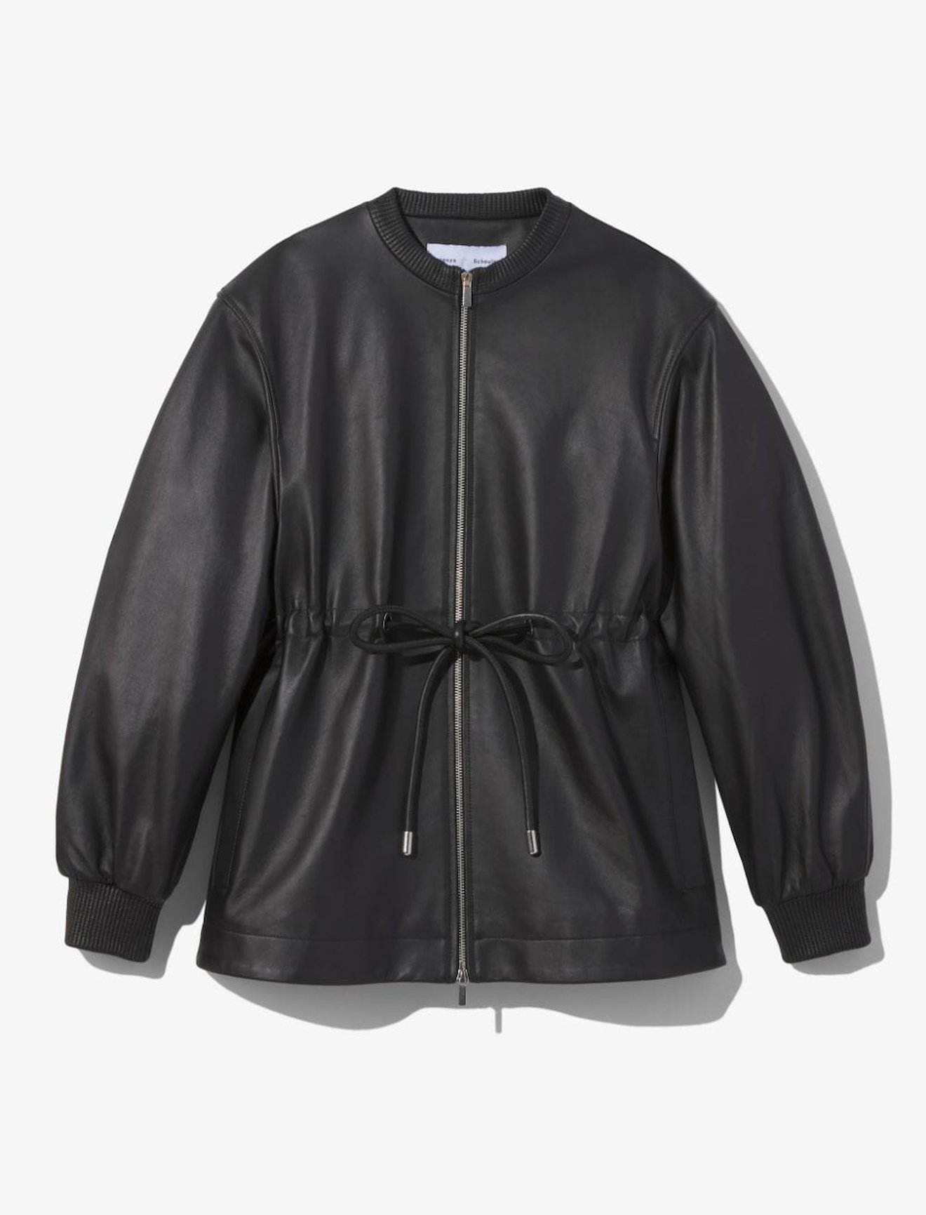 drawstring-fastening lambskin jacket #5