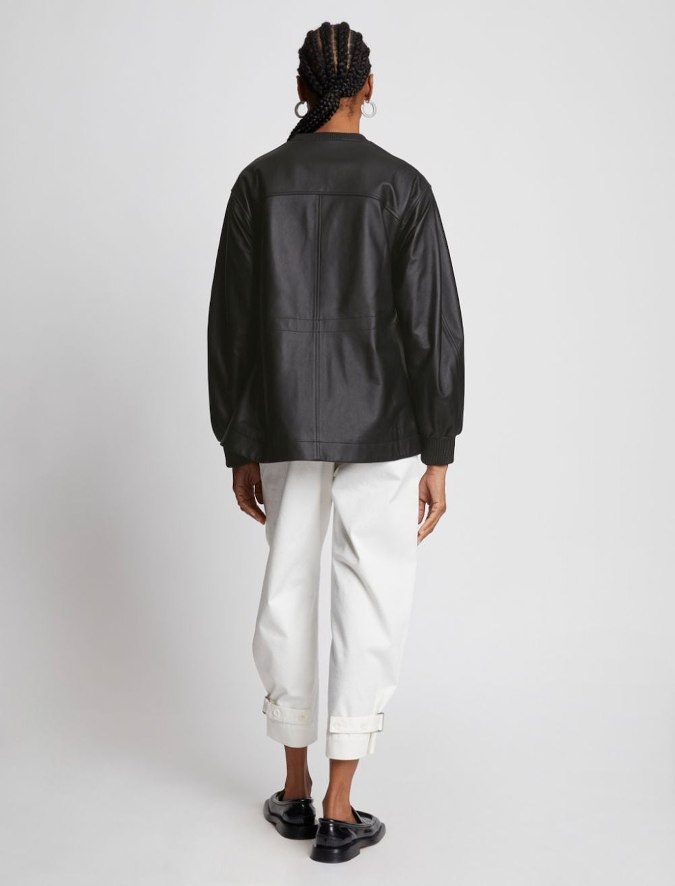 drawstring-fastening lambskin jacket #3