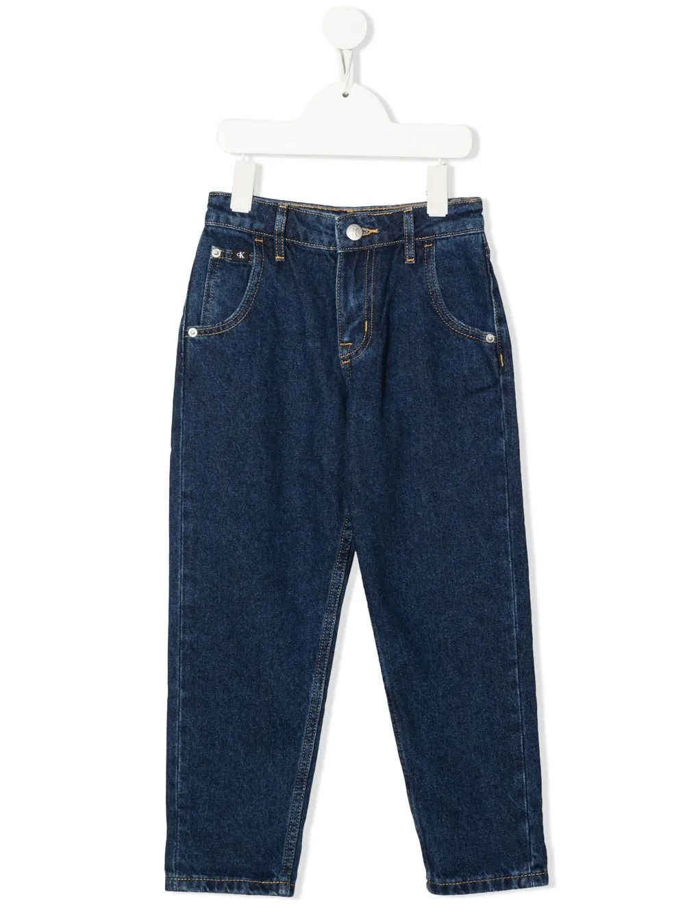 

Calvin Klein Kids mid-rise cotton-denim jeans - Blue