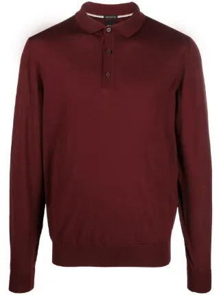 BOSS long sleeve Polo Shirt Red FARFETCH