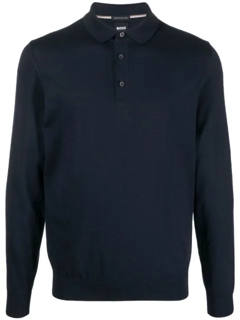 BOSS playera tipo polo manga larga