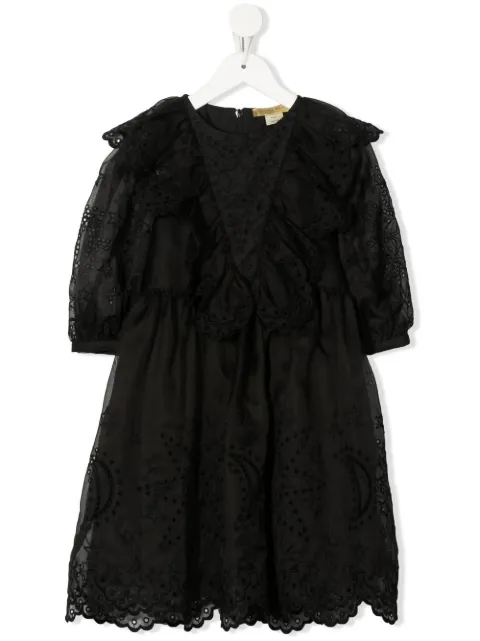 Stella McCartney Kids Shooting Star embroidered silk dress