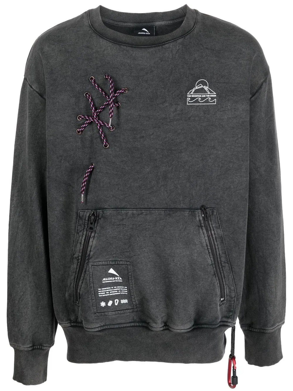 

Mauna Kea lace-up detail cotton sweatshirt - Grey