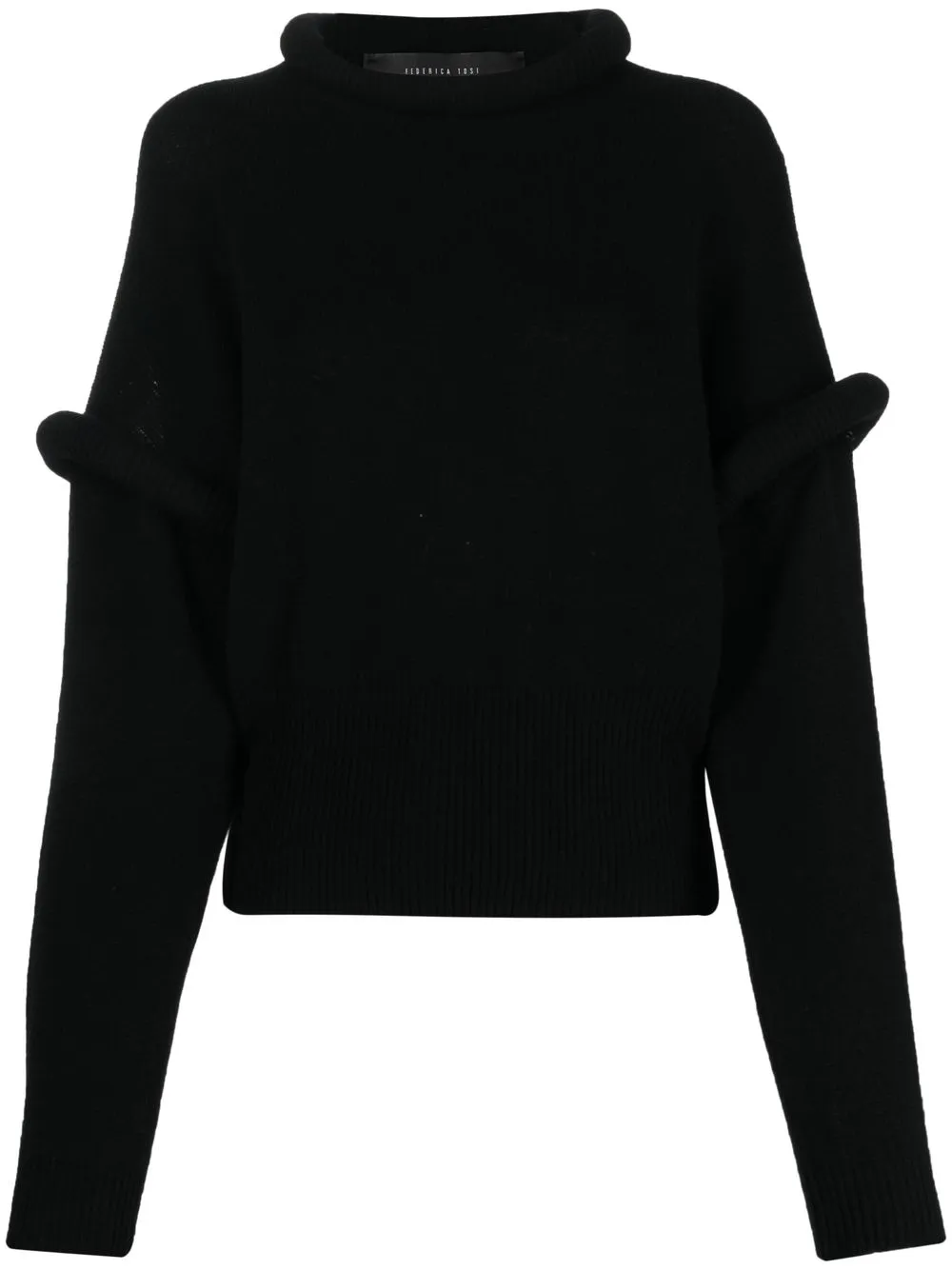 

Federica Tosi detachable sleeve wool-cashmere jumper - Black