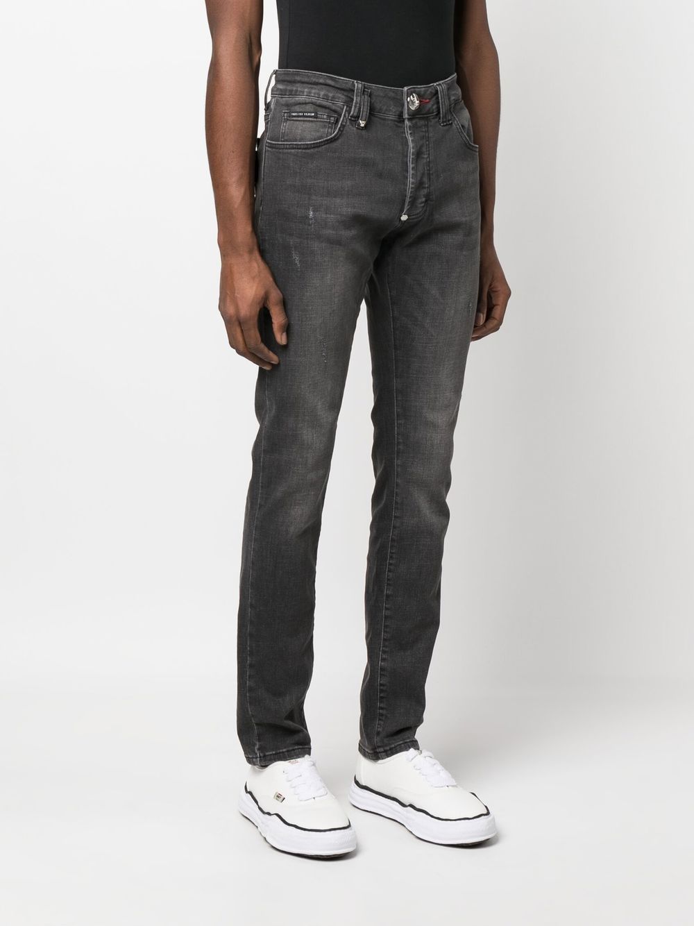 Shop Philipp Plein Straight-leg Cut Jeans In Grey