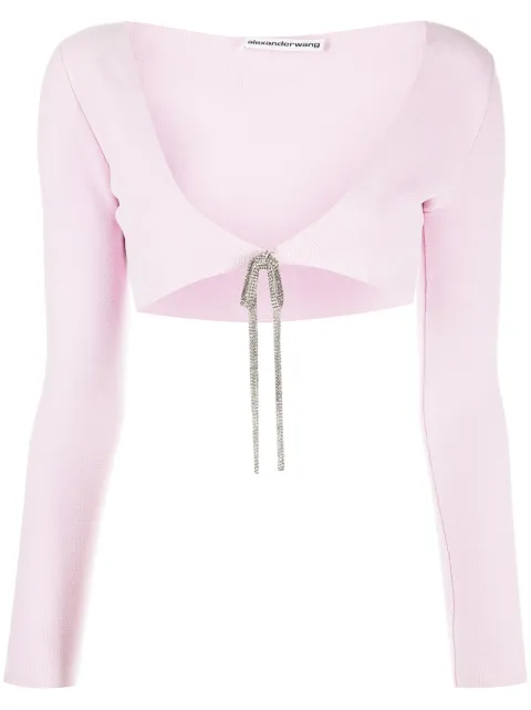 Alexander Wang cropped crystal-tie cardigan