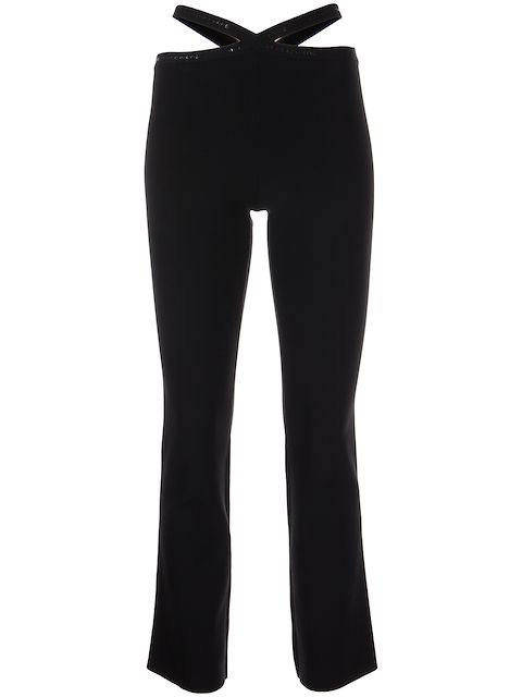 Alexander Wang criss-cross logo-trim leggings