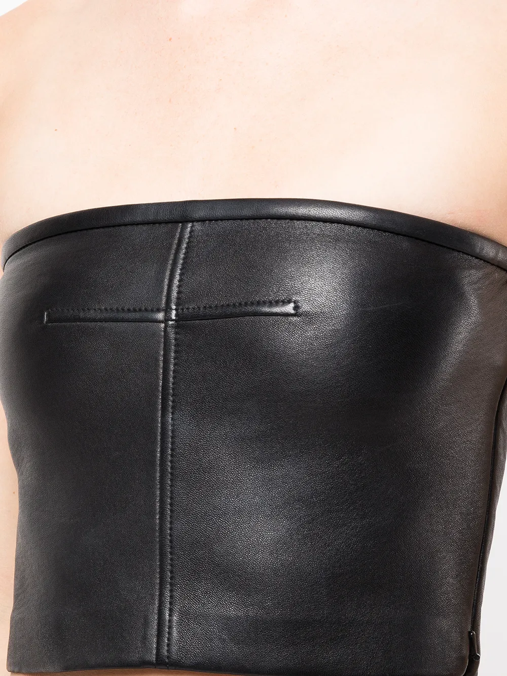 Shop Alexander Wang Leather Bodycon Tube Top In Black