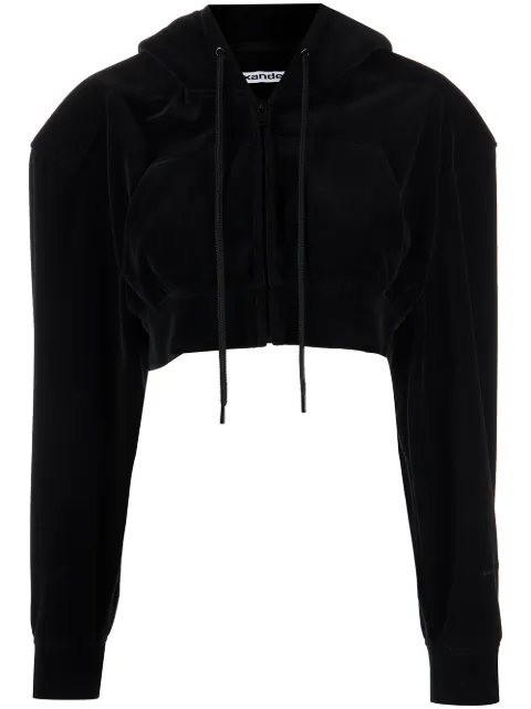 Alexander Wang cropped velour hoodie