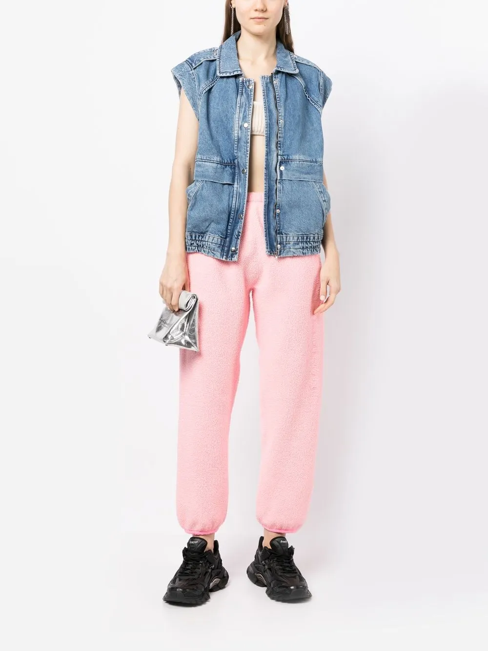 Alexander Wang Logo-embroidered Track Pants In Rosa