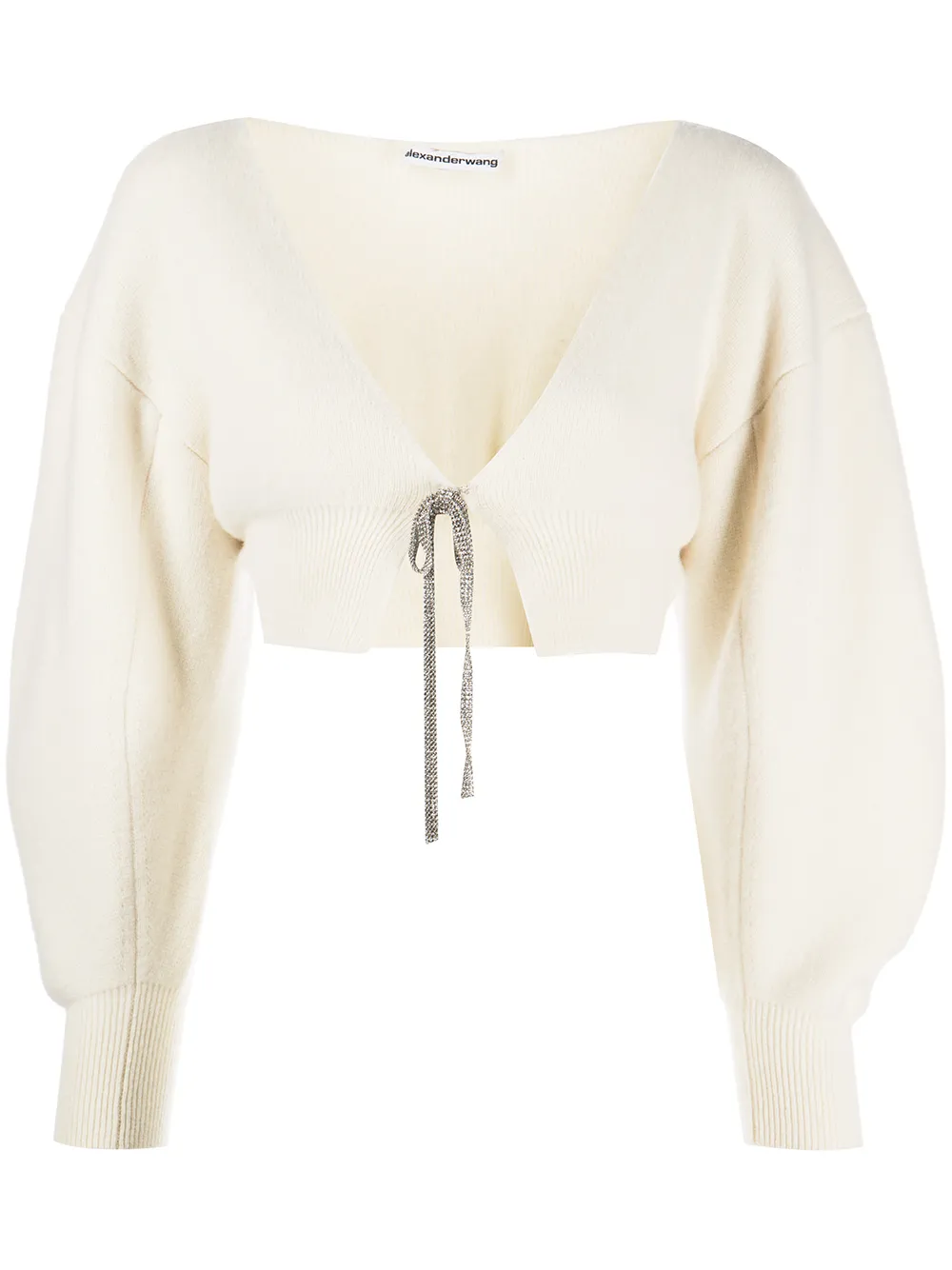 ALEXANDER WANG V-NECK CROPPED CARDIGAN