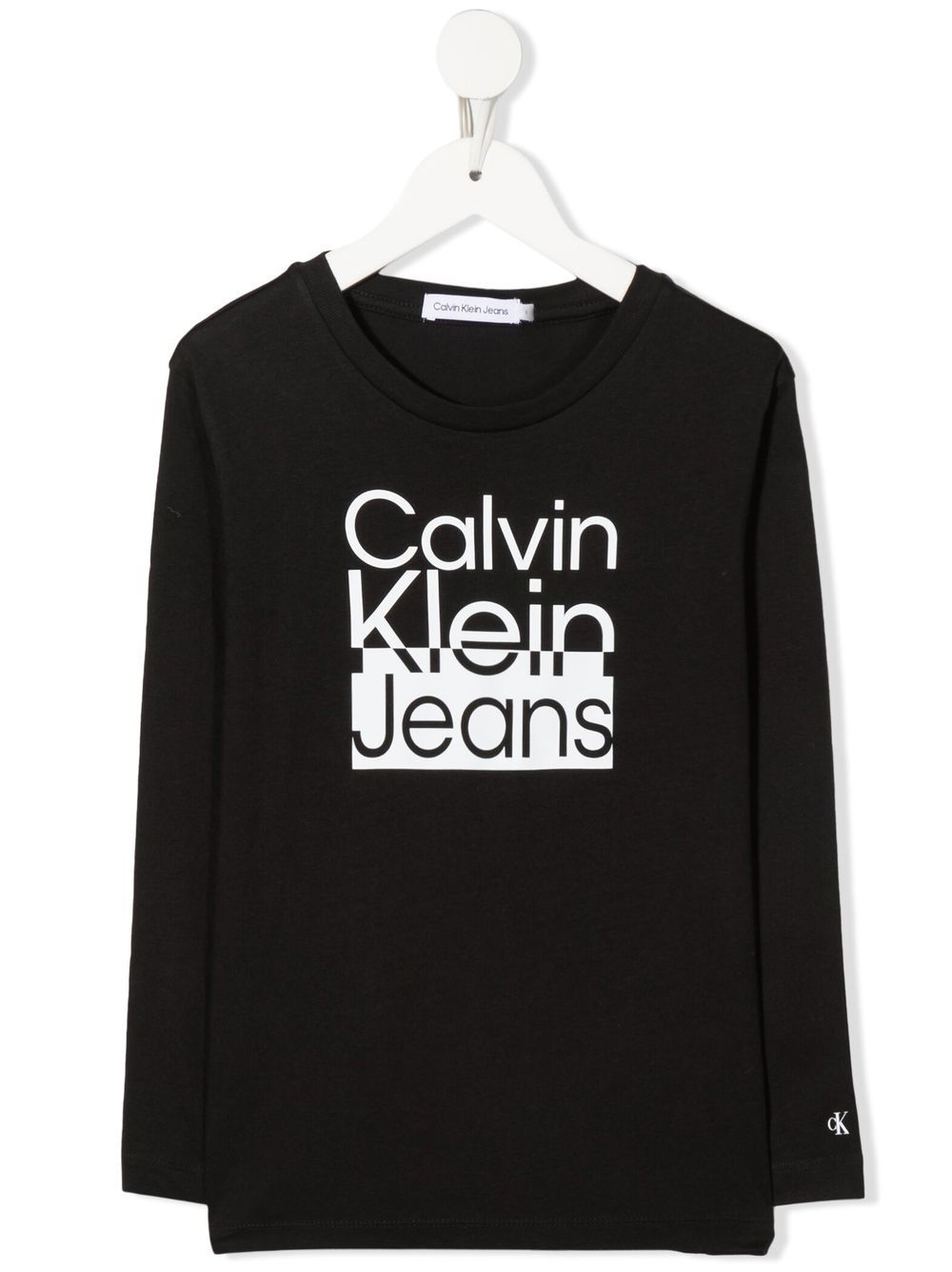 Calvin Klein Kids logo-print long-sleeve top - Black