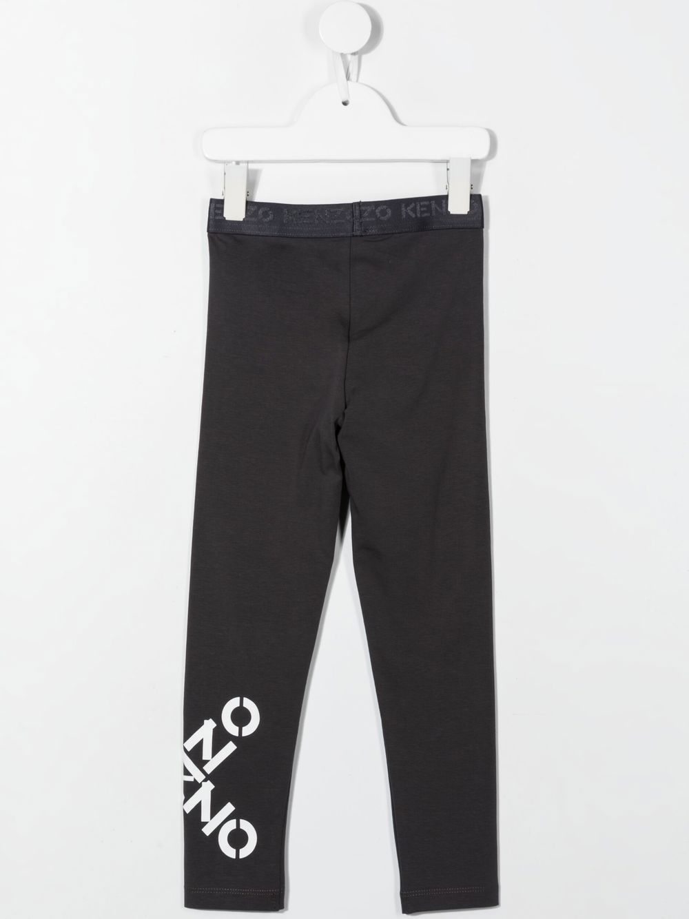 Shop Kenzo Logo-print Logo-waist Leggings In Grey
