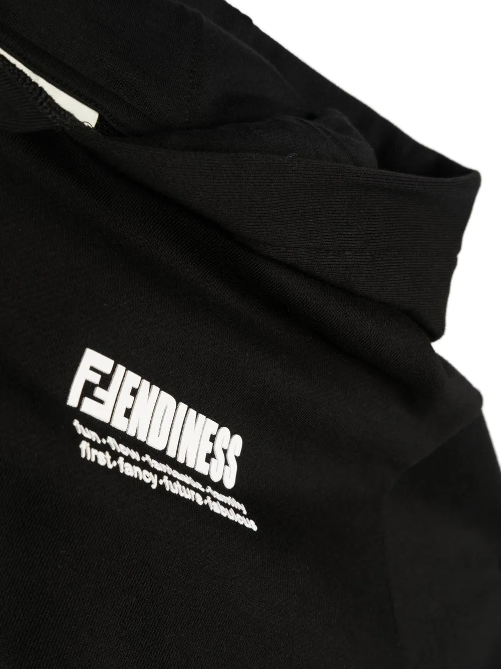 Fendi Kids Cropped hoodie Zwart