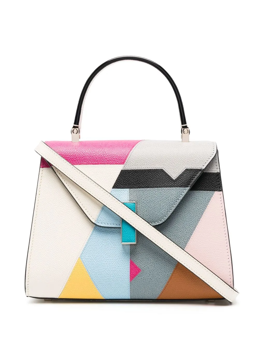 

Valextra abstract-pattern colour-block tote bag - Neutrals