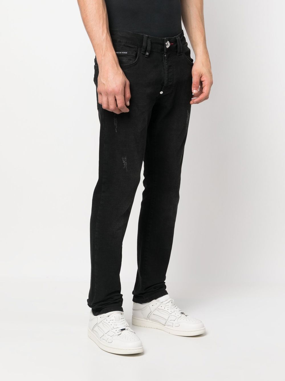 Shop Philipp Plein Straight-leg Jeans In 黑色