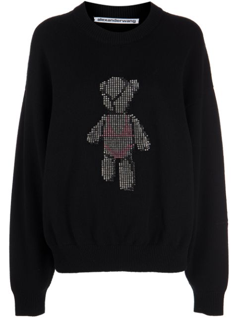 Cheap Alexander Wang Beiress crystal-embellished wool jumper Women