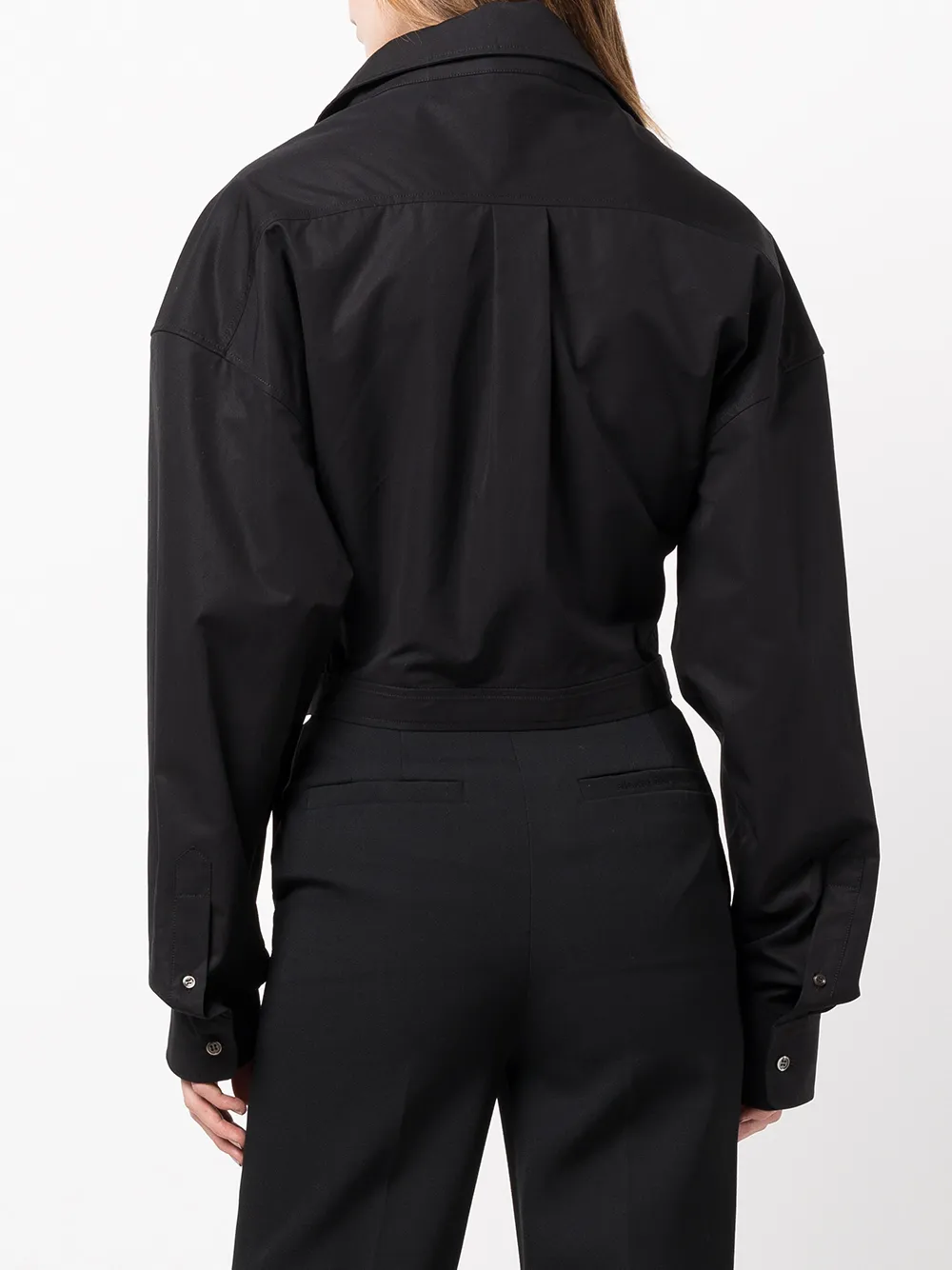 Alexander Wang tie-fastening Cropped Cotton Shirt - Farfetch