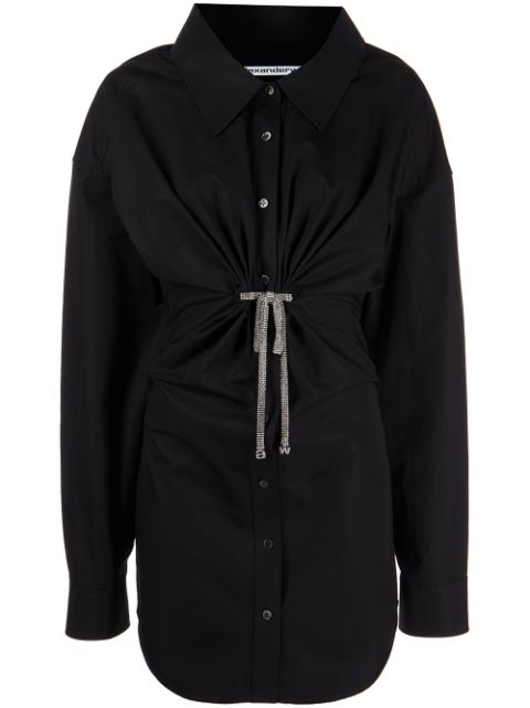 Affordable Alexander Wang crystal-embellished mini shirt dress Women