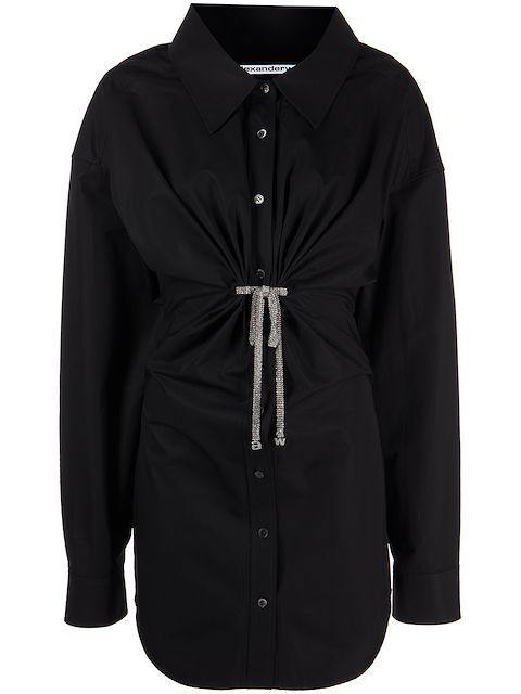 Alexander Wang crystal-embellished mini shirt dress