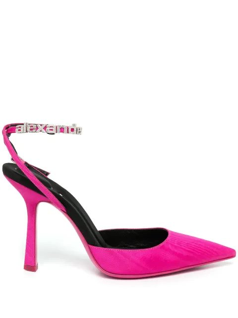 Alexander Wang Delphine 105mm logo-strap pumps