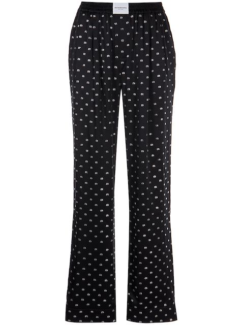 Alexander Wang logo jacquard silk pajama trousers