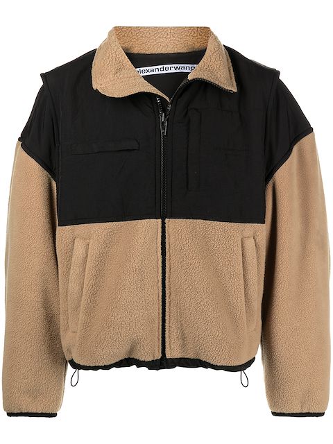 Alexander Wang panelled zip fleece jacket