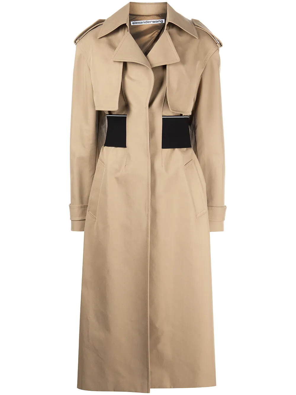 Alexander Wang logo-elastic Trench Coat - Farfetch