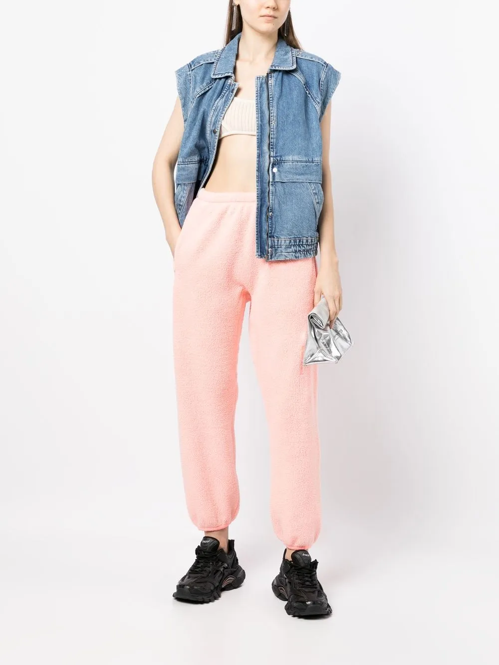 Alexander Wang Logo-embroidered Track Pants In Orange