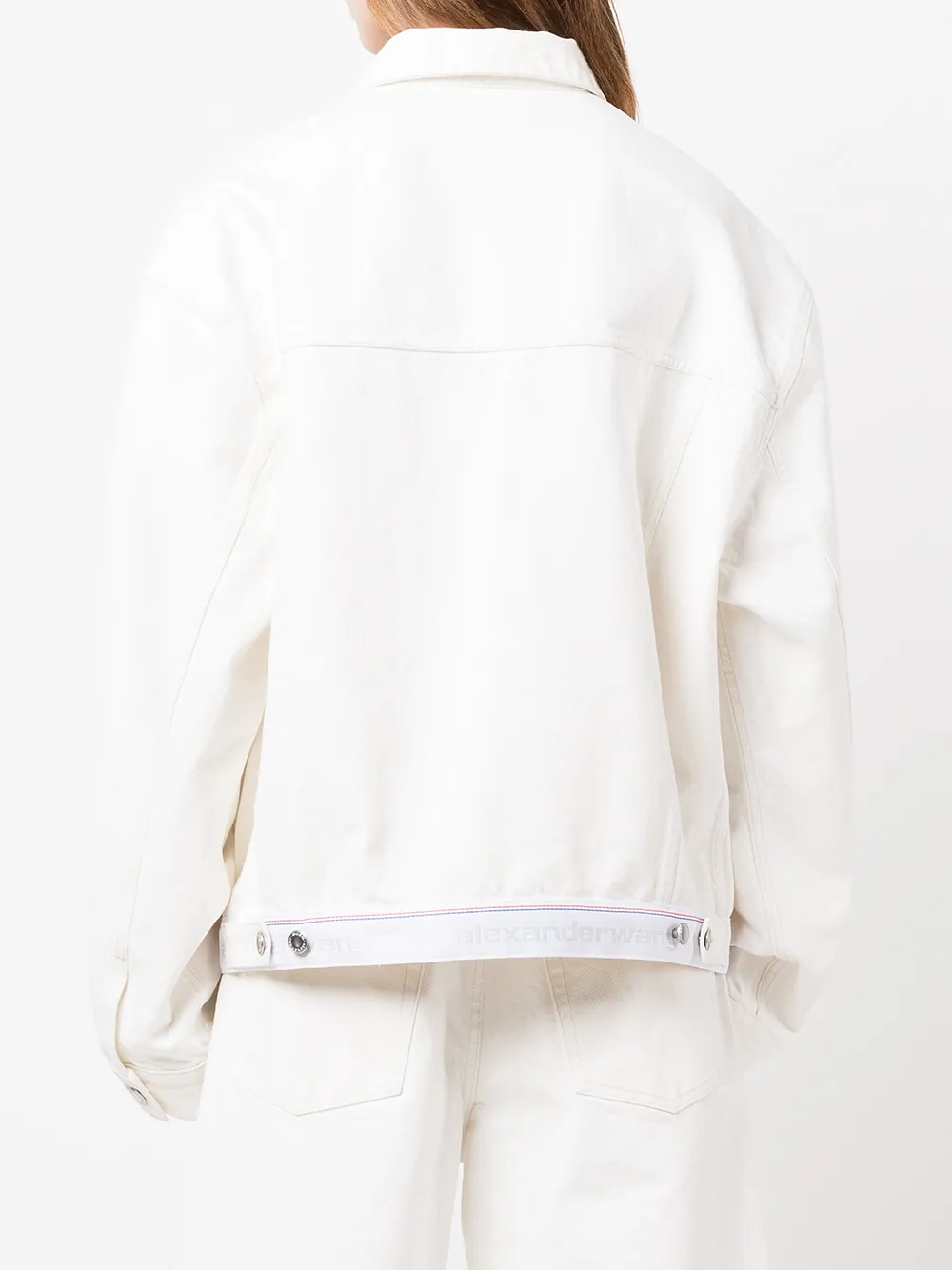 Alexander Wang logo-hem Denim Trucker Jacket - Farfetch