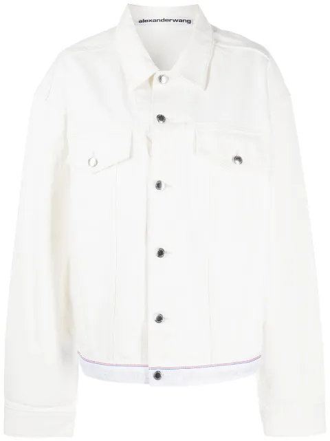Alexander Wang logo-hem denim trucker jacket
