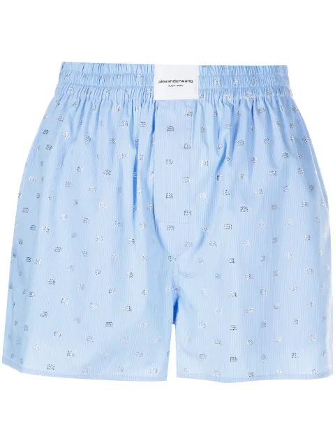 Alexander Wang logo jacquard pinstriped short shorts