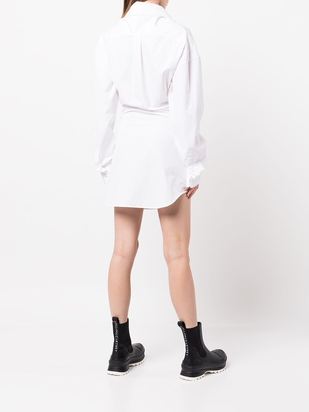 Shop Alexander Wang Twist-front Shirt Mini Dress In White